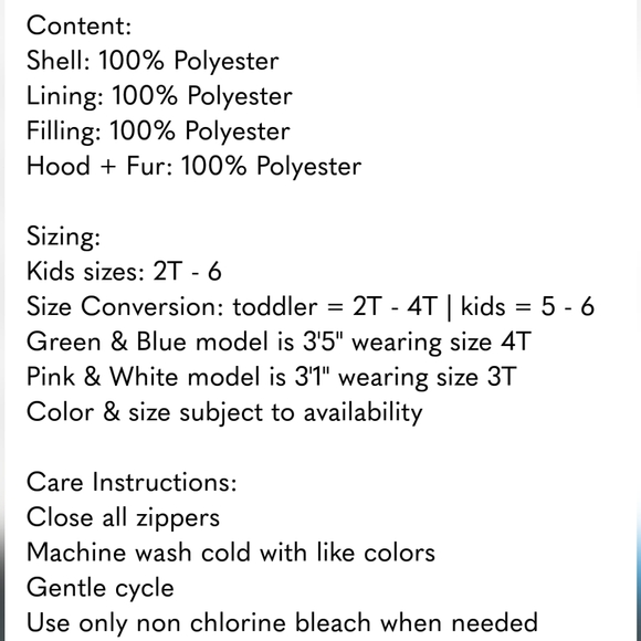 Snozu Kids' Jacket with Hat nwt - Picture 5 of 5